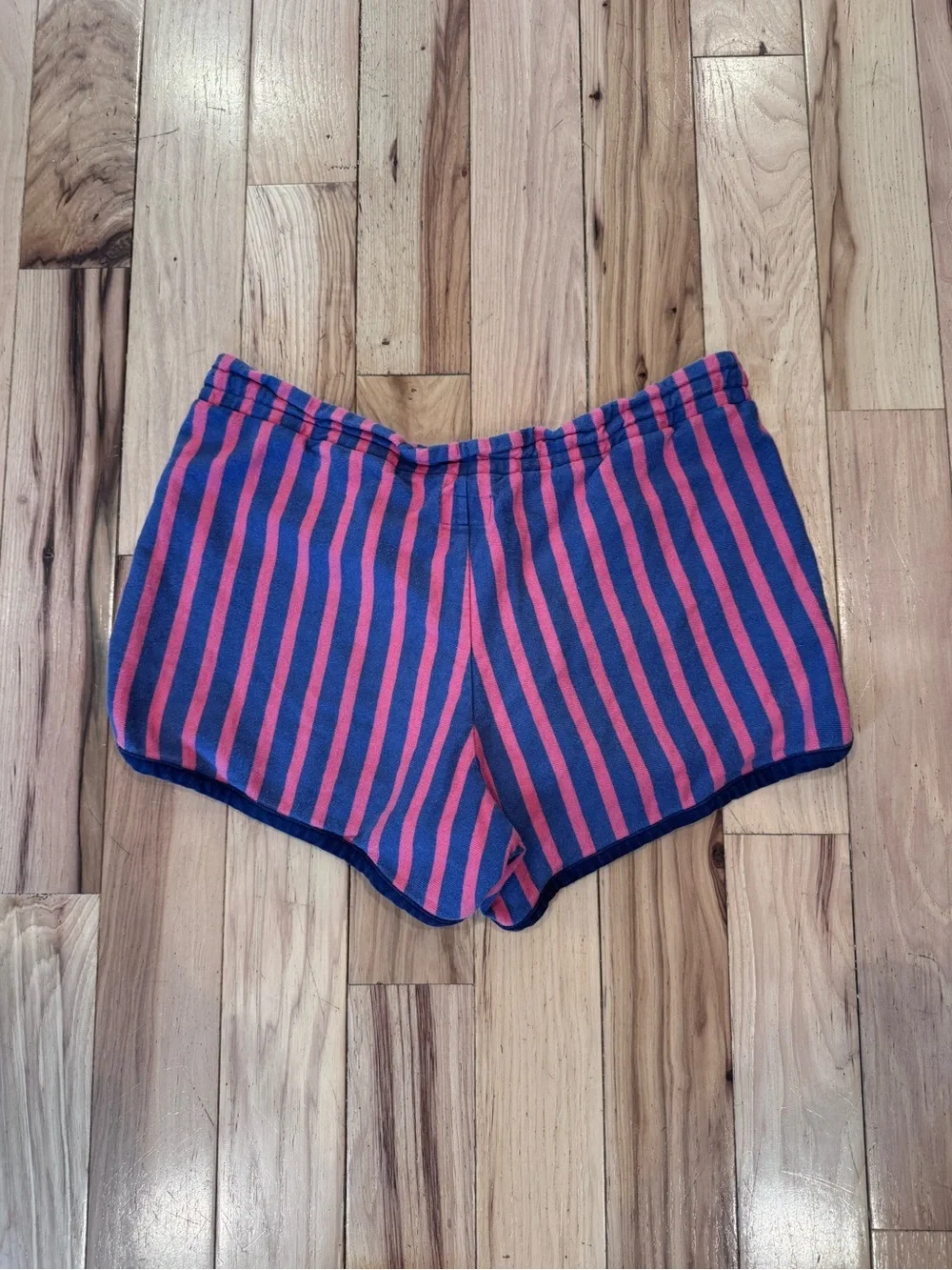 Striped Navy and Coral Women’s Drawstring Shorts